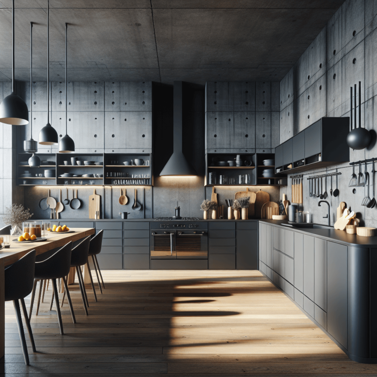 anthrazitfarbene Industrial Style Küche-Bochum