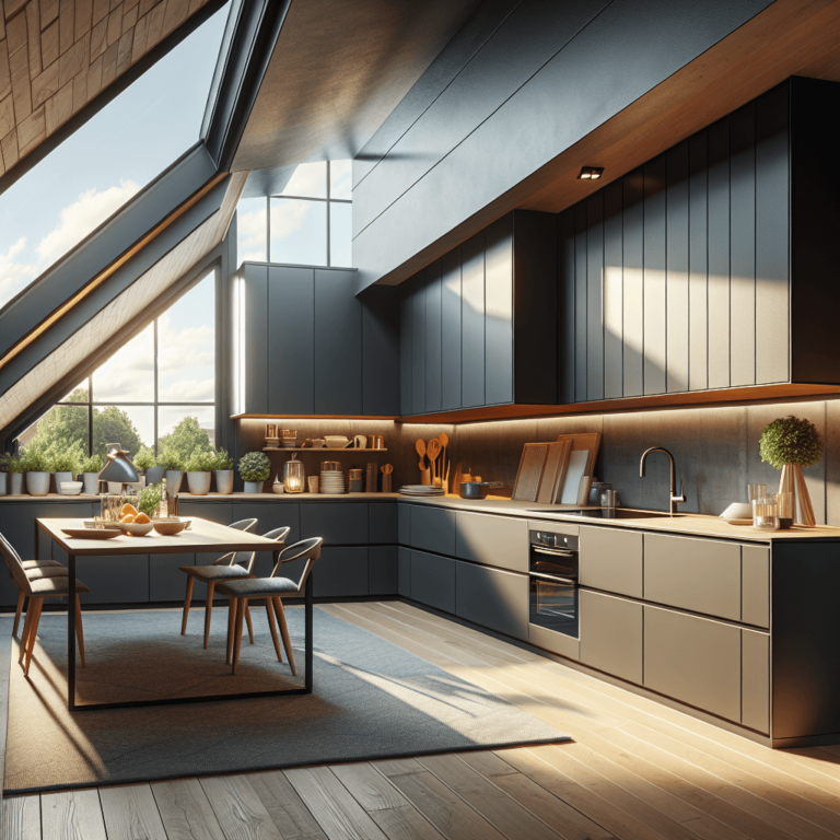 anthrazitfarbene Küche für Dachschräge-Bochum
