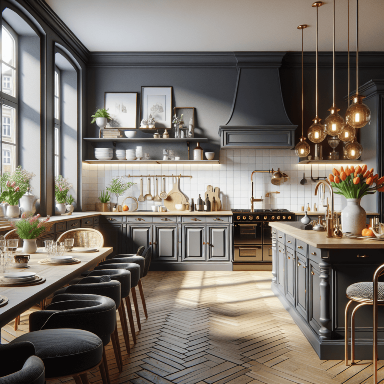 anthrazitfarbene Küche im Vintage Chic Stil-Bochum