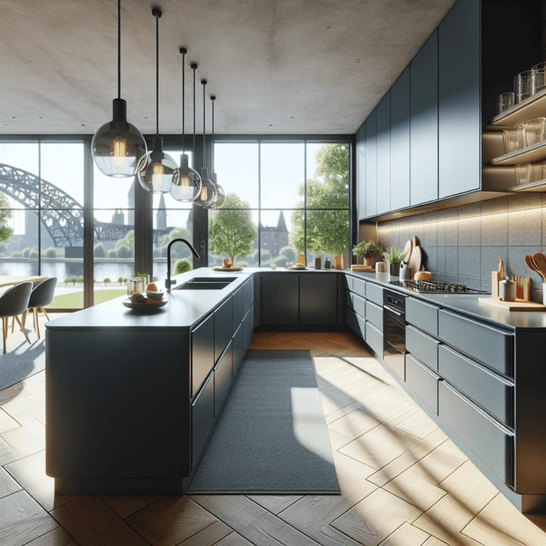 anthrazitfarbene Küche in G-Form-Bochum