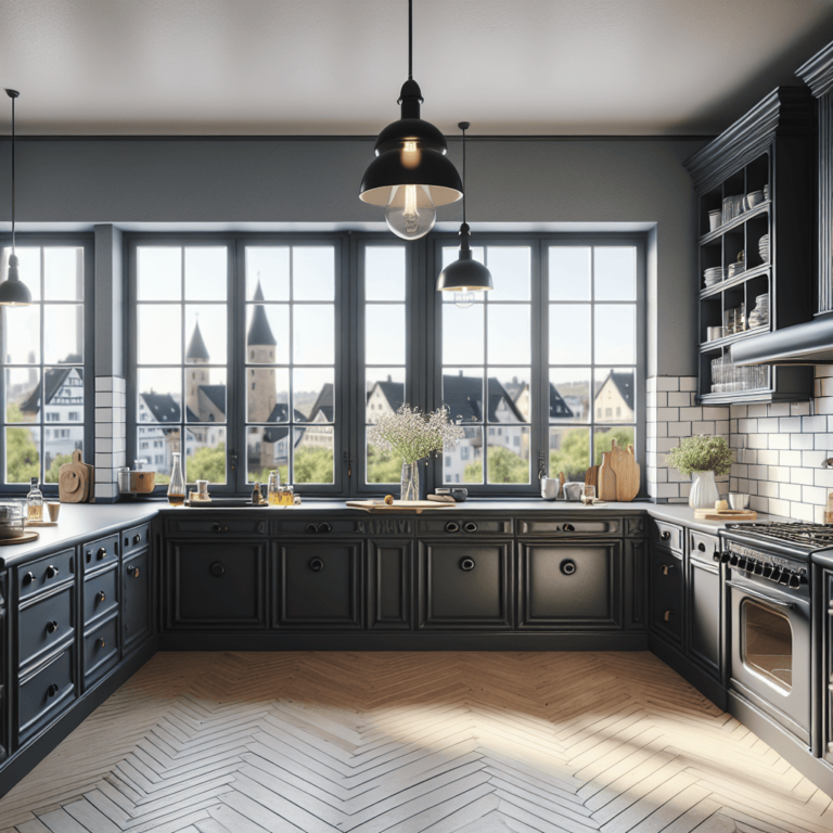 anthrazitfarbene Retro Küche-Bochum