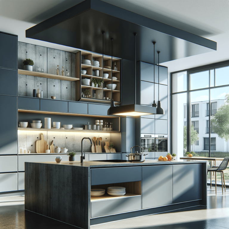 anthrazitfarbene Schwebende Küche-Bochum