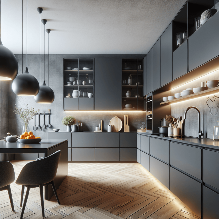 anthrazitfarbene Singleküche-Bochum