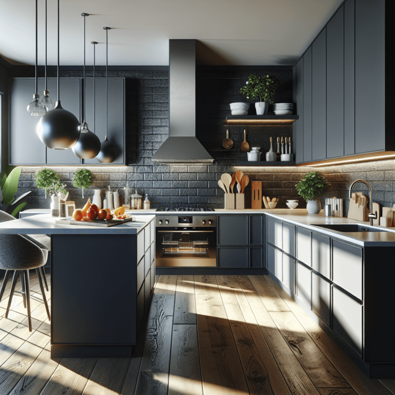 anthrazitfarbene Wohnküche-Bochum