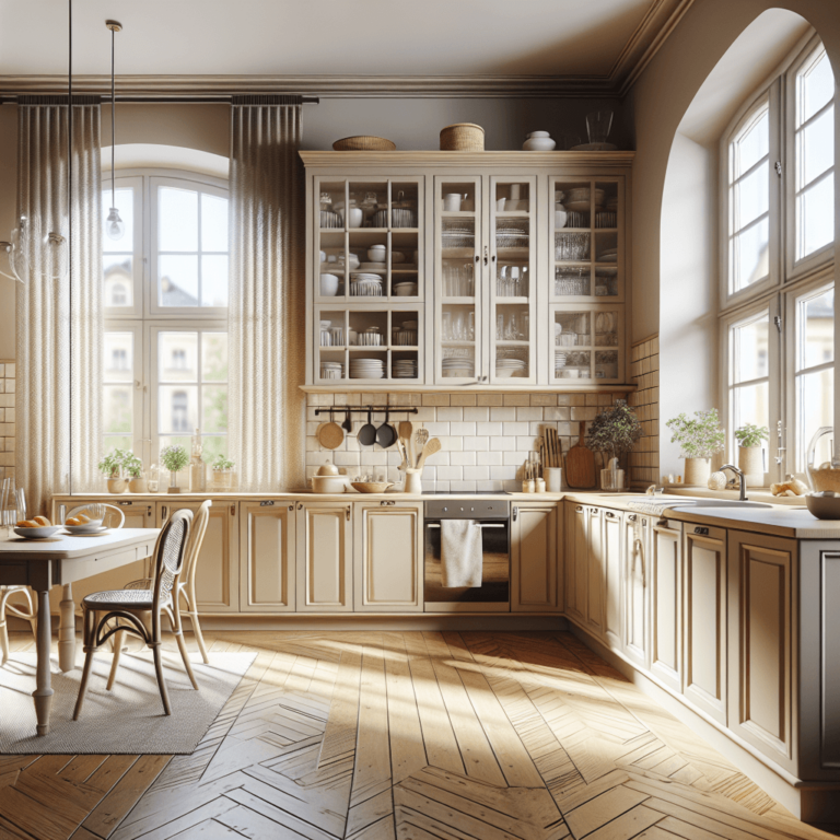 beige Küche im Vintage Chic Stil-Bochum