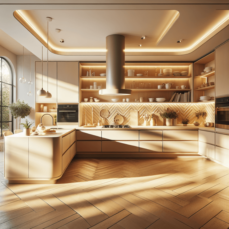 beige Küche in G-Form-Bochum