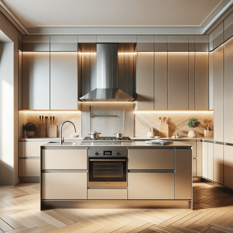 beige Küche mit Stahlakzenten-Bochum