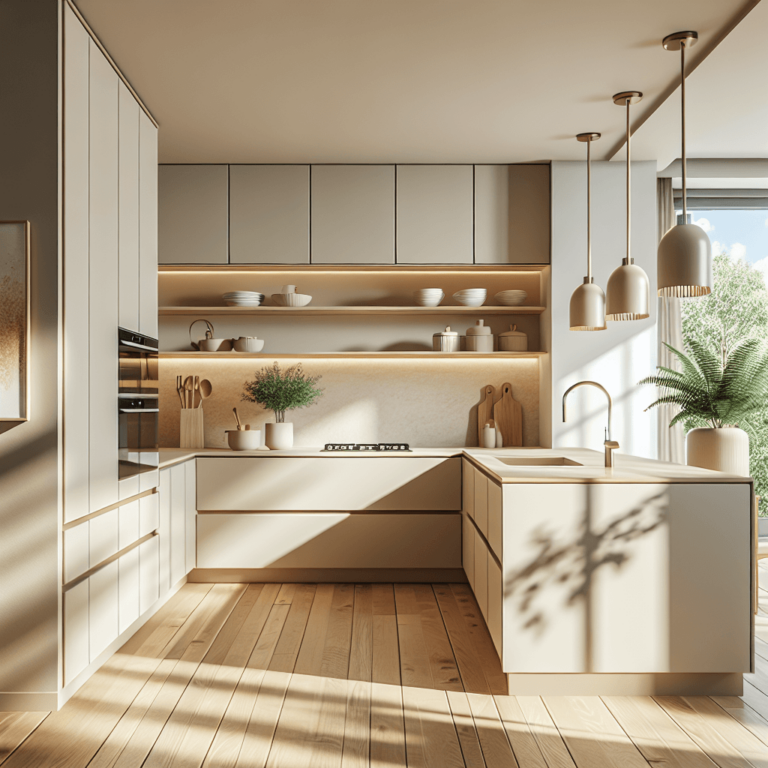 beige Minimalismus Küche-Bochum