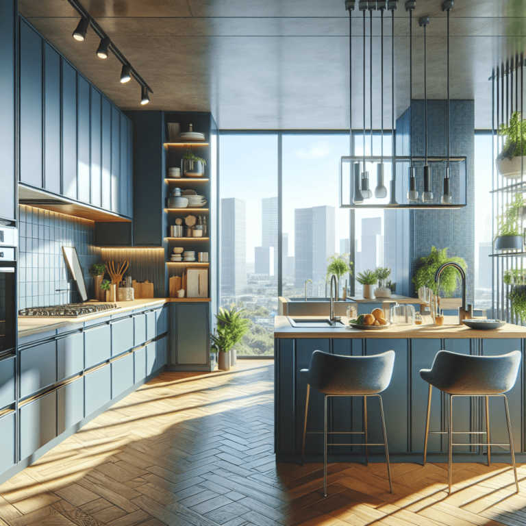 blaue Design Küche-Bochum