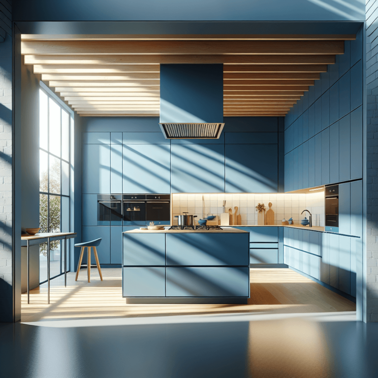 blaue Freistehende Küche-Bochum