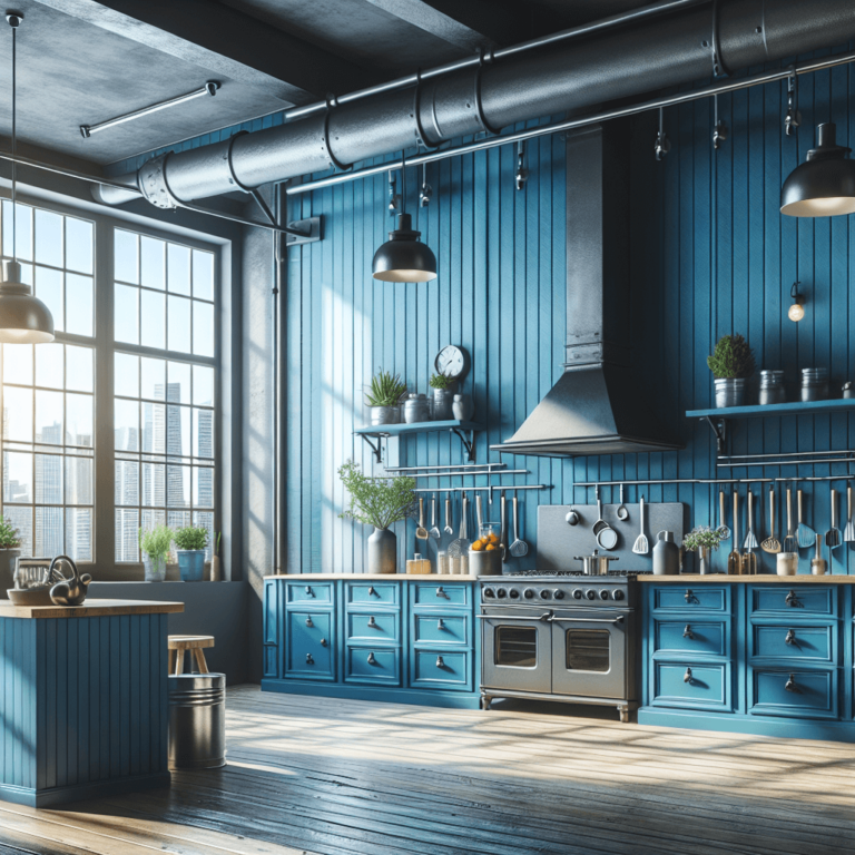 blaue Industrial Style Küche-Bochum