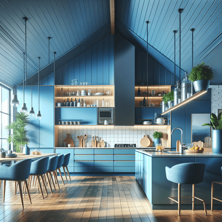 blaue Küche für Dachschräge-Bochum