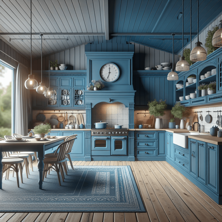 blaue Küche im Bauernhausstil-Bochum