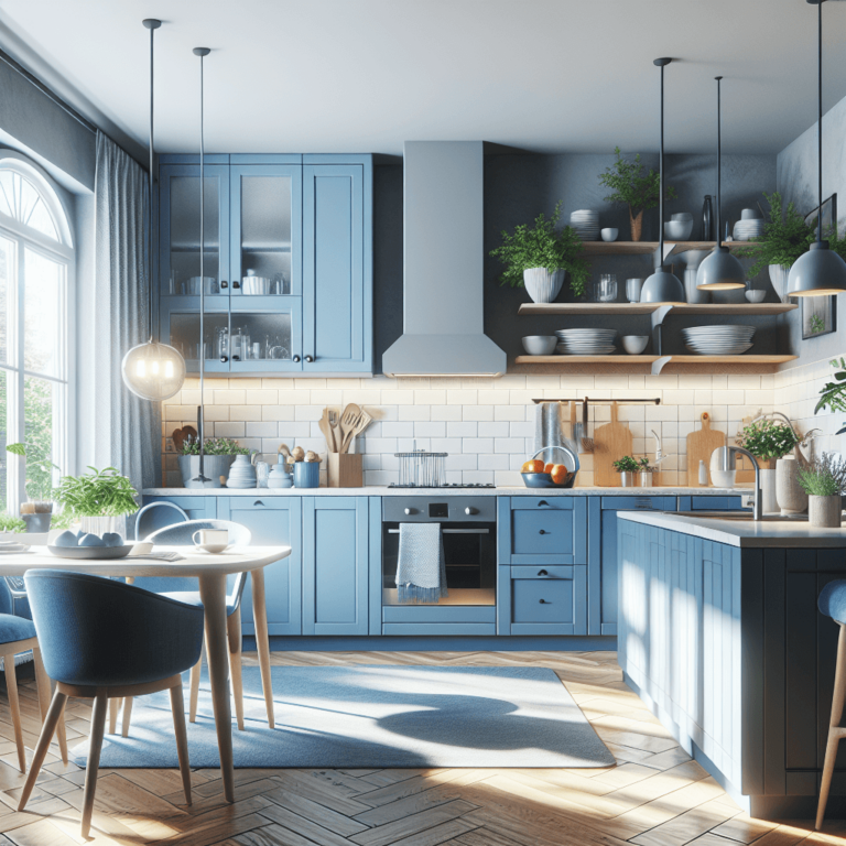 blaue Küche im skandinavischen Stil-Bochum