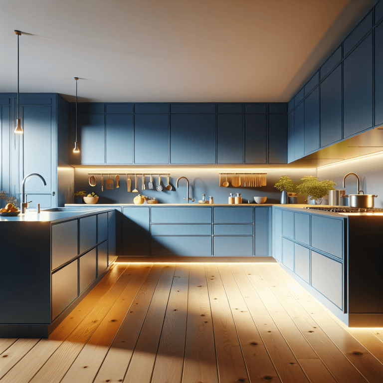 blaue Küche in L-Form-Bochum