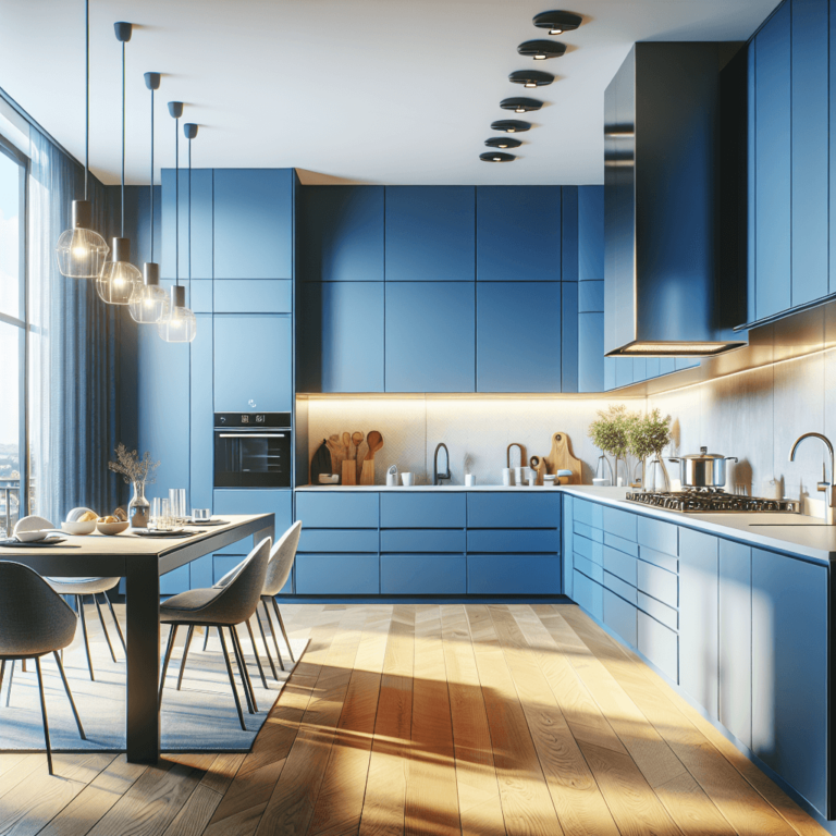 blaue einzeilige Küche-Bochum