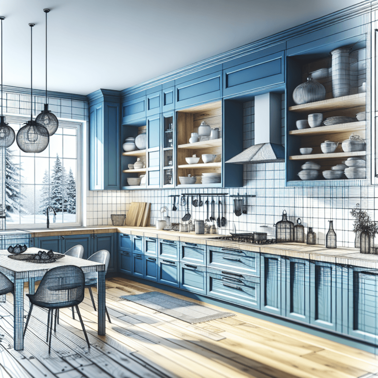 blaue mehrzeilige Küche-Bochum