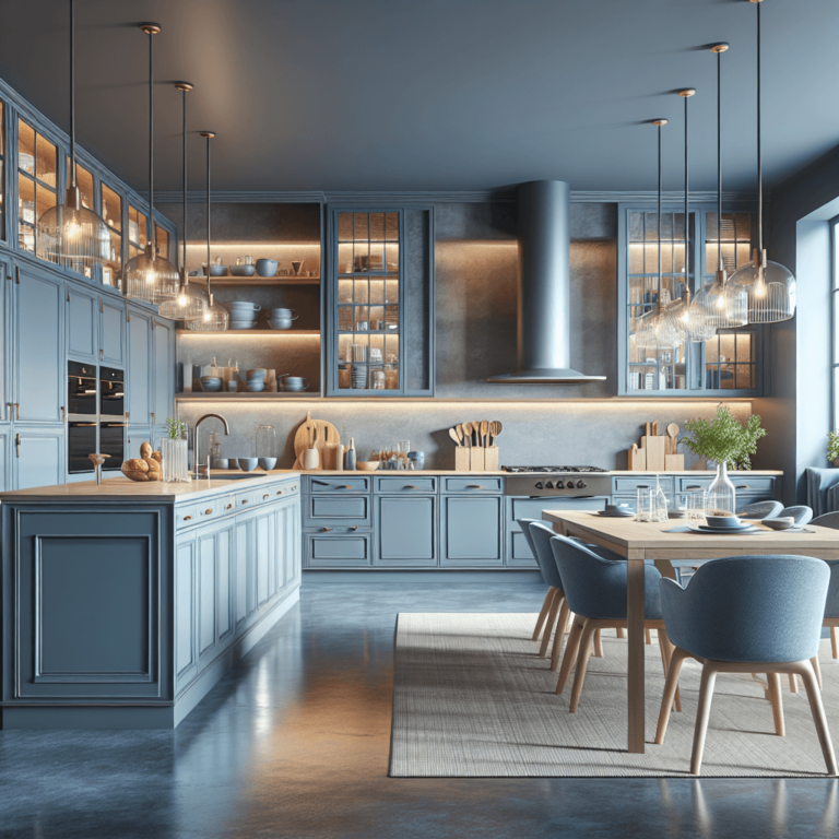 blaugraue Amerikanische Küche-Bochum