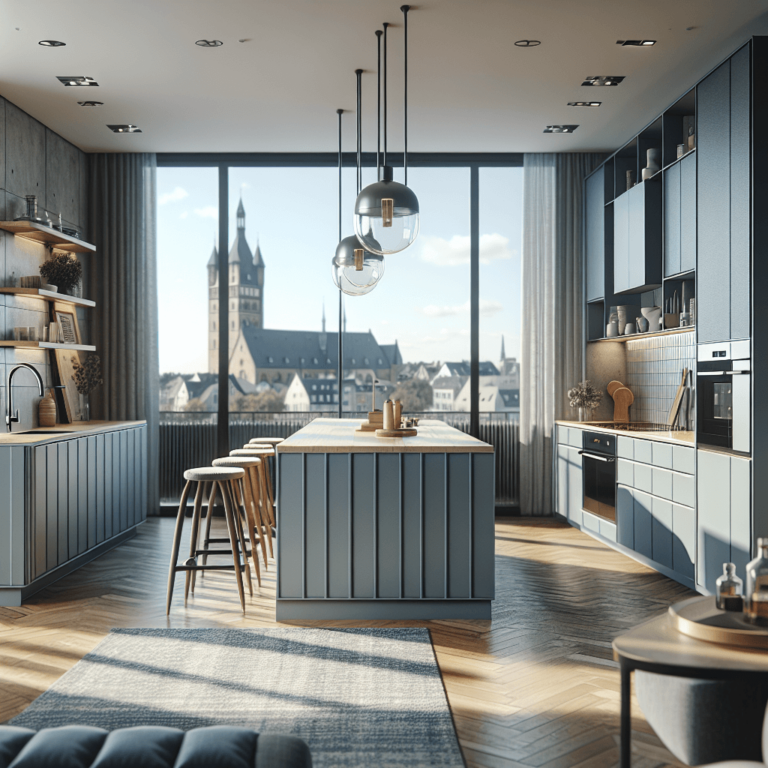 blaugraue Design Küche-Bochum