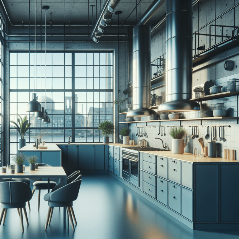blaugraue Industrielle Küche-Bochum