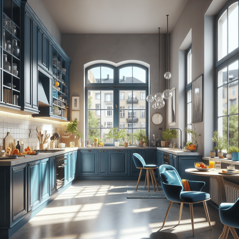 blaugraue Singleküche-Bochum