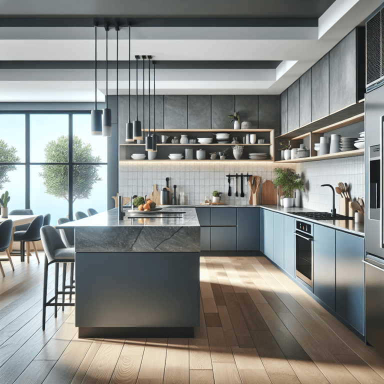 blaugraue Wohnküche-Bochum