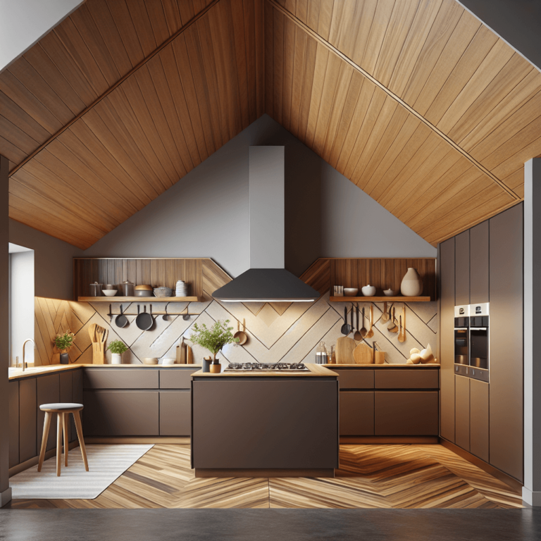 braune Küche für Dachschräge-Bochum