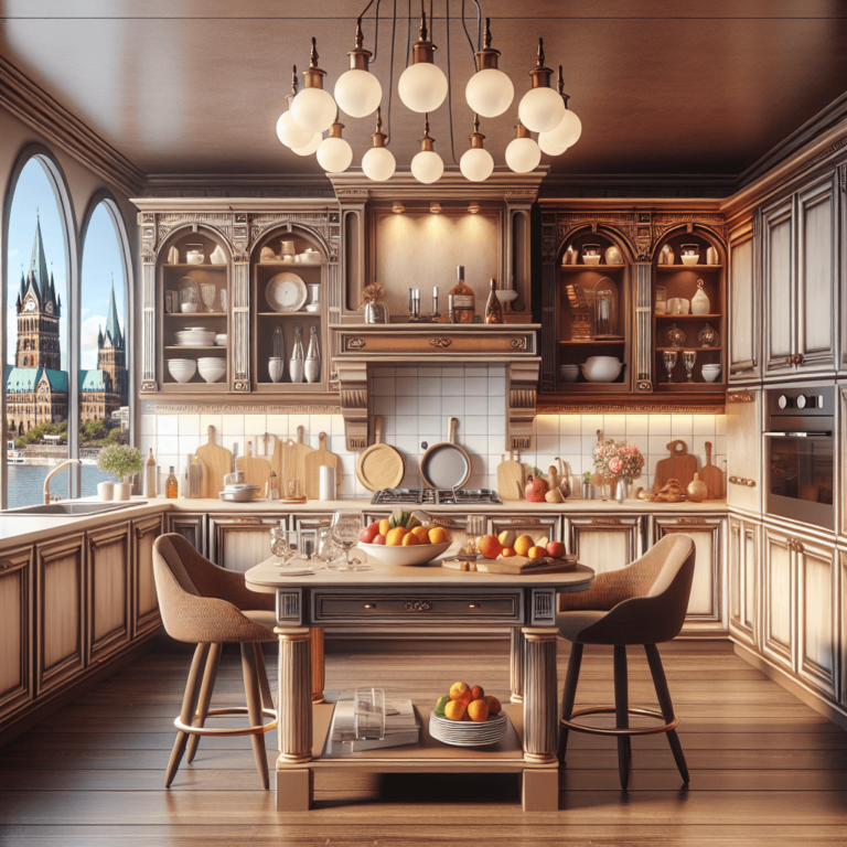 braune Küche im Shabby Chic Stil-Bochum