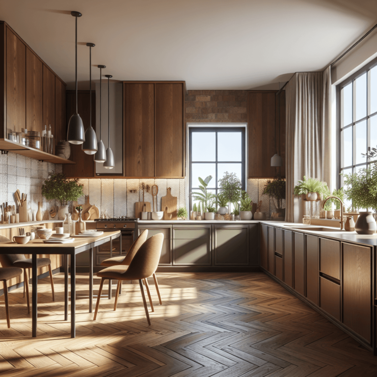 braune Küche im skandinavischen Stil-Bochum