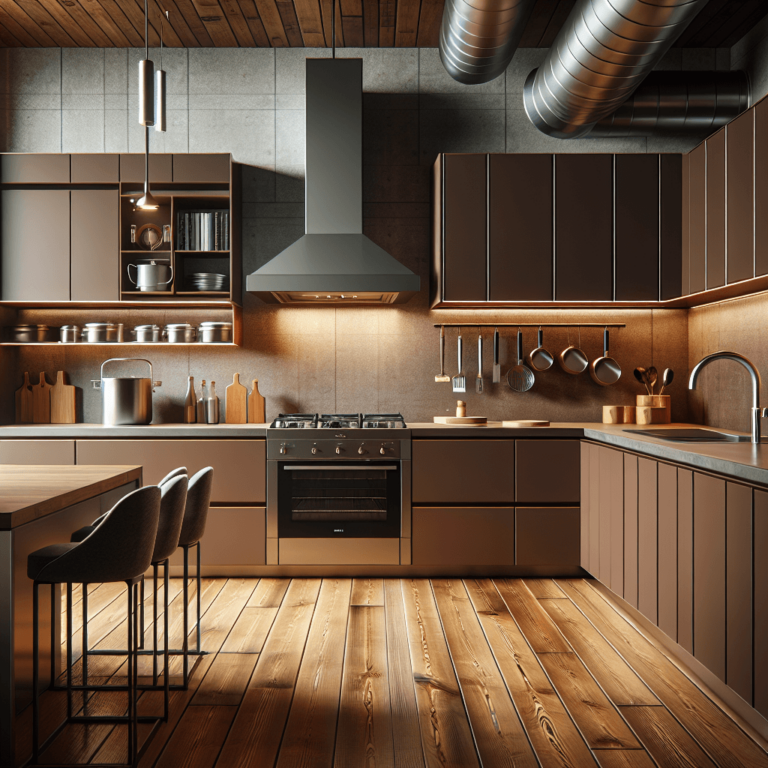 braune Küche mit Stahlakzenten-Bochum