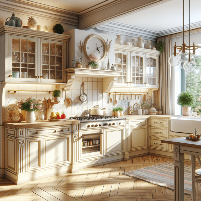 cremefarbene Küche im Shabby Chic Stil-Bochum