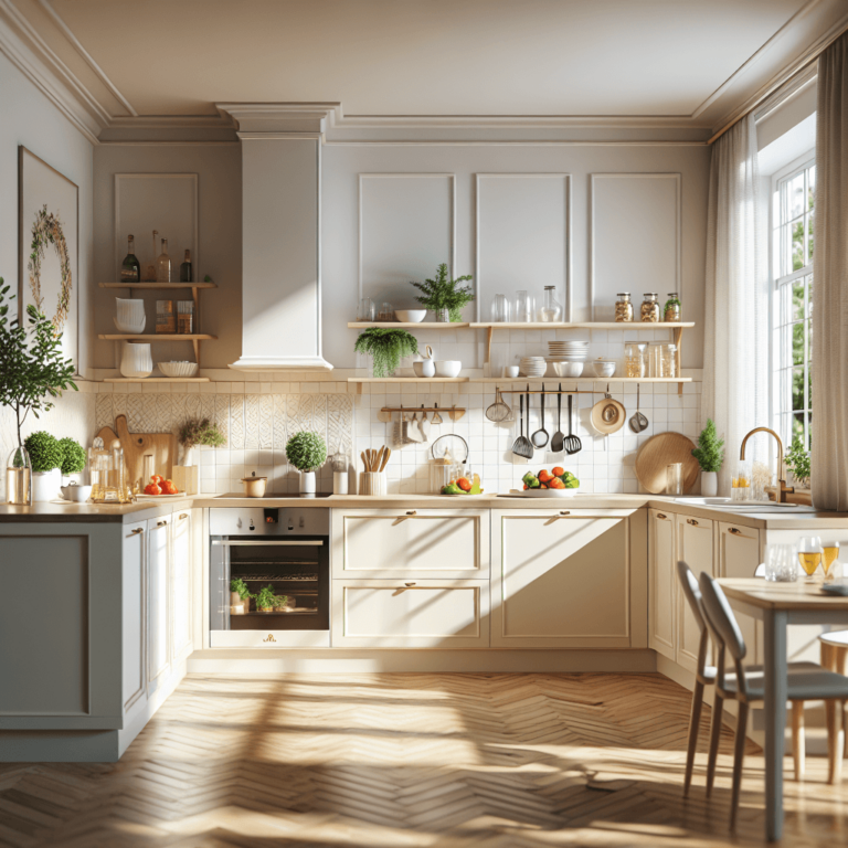 cremefarbene Küche im skandinavischen Stil-Bochum