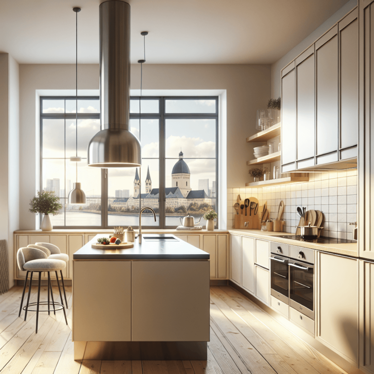 cremefarbene Küche mit Stahlakzenten-Bochum