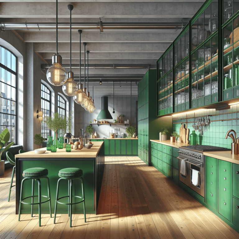 grüne Industrial Style Küche-Bochum