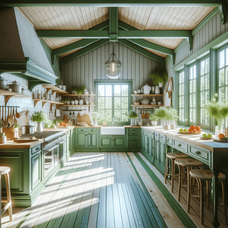 grüne Küche im Bauernhausstil-Bochum