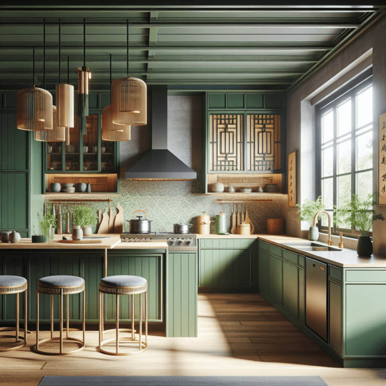 grüne Küche im asiatischen Stil-Bochum