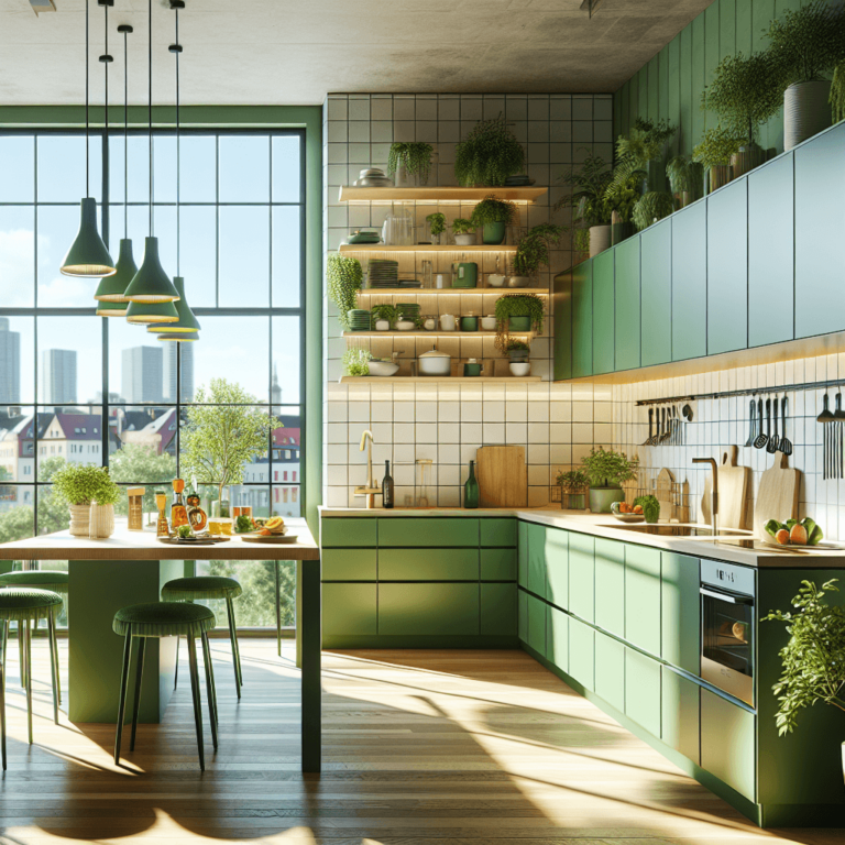 grüne Küche im skandinavischen Stil-Bochum