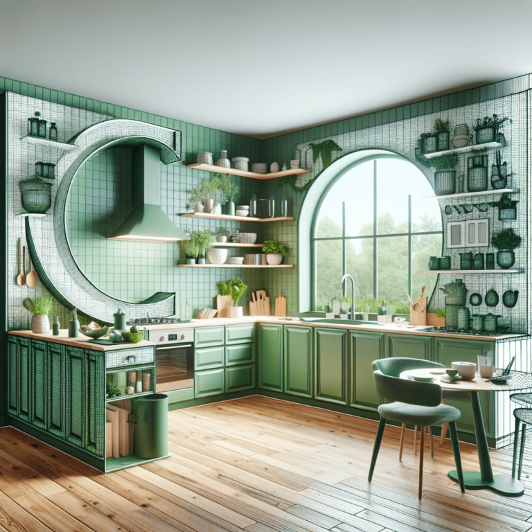 grüne Küche in G-Form-Bochum