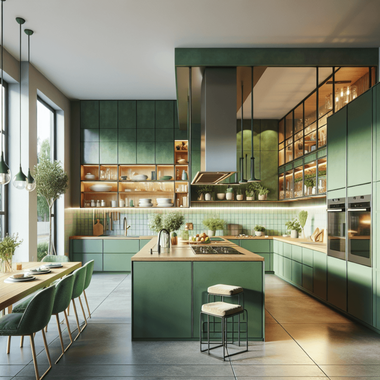 grüne Küche in U-Form-Bochum
