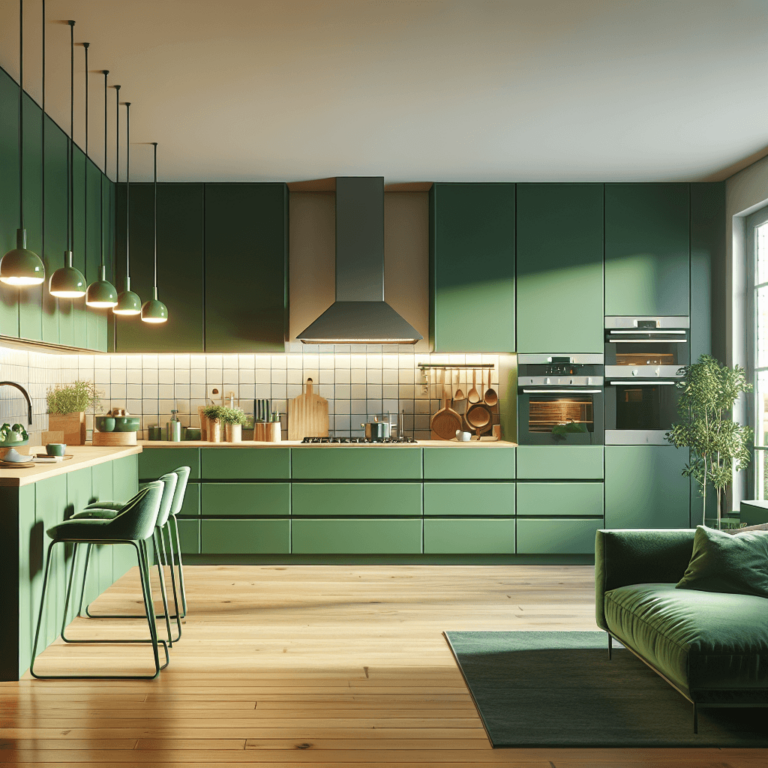 grüne einzeilige Küche-Bochum