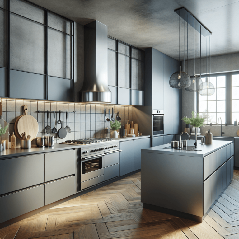 matte Küche mit Stahlakzenten-Bochum