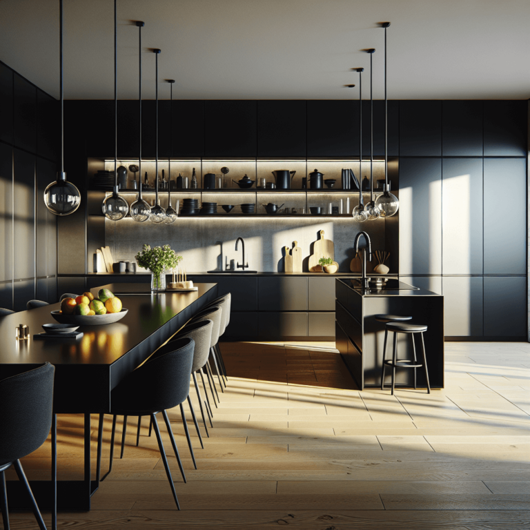 schwarze Freistehende Küche-Bochum