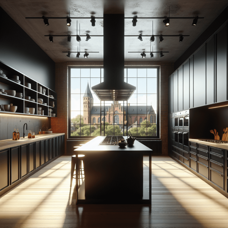 schwarze Industrielle Küche-Bochum