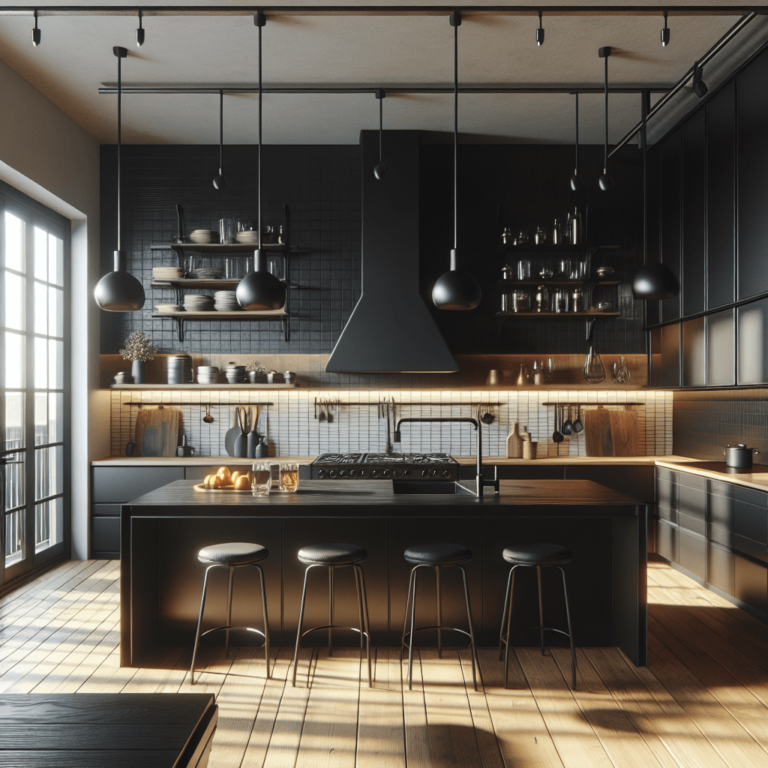 schwarze Küche im Loftstil-Bochum