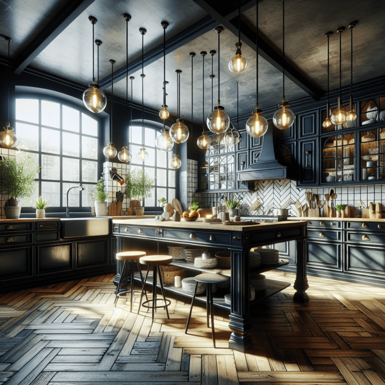 schwarze Küche im Shabby Chic Stil-Bochum