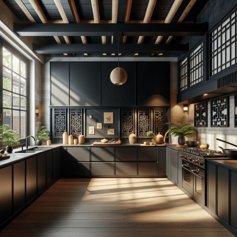 schwarze Küche im asiatischen Stil-Bochum
