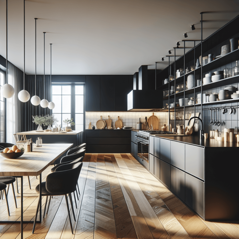schwarze Küche im skandinavischen Stil-Bochum