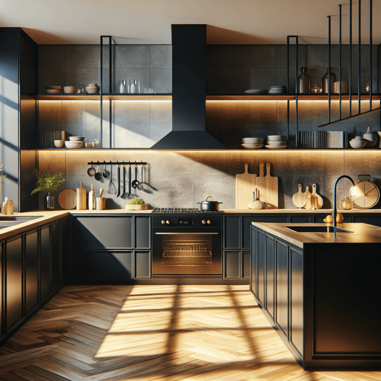 schwarze einzeilige Küche-Bochum